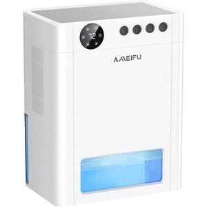 AMEIFU Quiet Dehumidifier with 135 OZ Tank, Auto Shut-Off & 7-Color LED